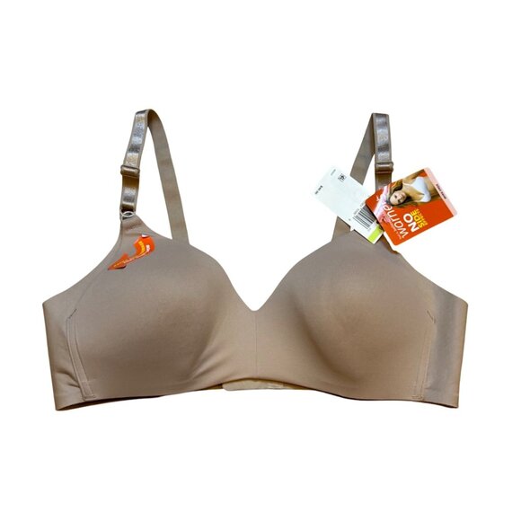 Warners Womens No Side Effects Underwire Bra Light Brown Size 38B NWT - Picture 1 of 5